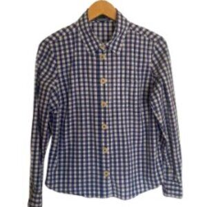Boden Blue & White Gingham Shirt 14